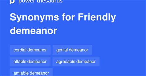 demeanor synonym|friendly demeanor synonym.